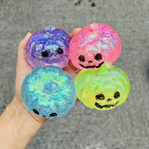 Nouveau stock entrepôt USA : Lot de 72 jouets anti-stress mignons à remontée lente, fourrés à la maltose, en forme de citrouille, chauve-souris et fantôme d'Halloween, avec boîte cadeau pour enfants - Product Image 2