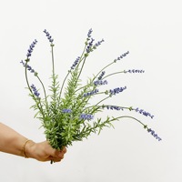 Lavender, Tanaman Buatan Bergaya Pastoral, Buket Ungu Provence untuk Dekorasi Dalam dan Luar Ruangan