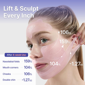 Maschera Private Label Idratante e Rassodante al Collagene Profondo per Lifting Viso Completo Linea a <span class=keywords><strong>V</strong></span> e Mento Cintura Lifting 3D in Idrogel Effetto Tensore Confezione da 5 Pezzi - Product Image 5