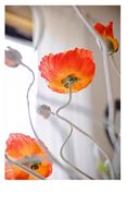 4 Pièces de Fausses Tiges de Coquelicot Artificiel en Soie de Haute Qualité, Fleurs de Printemps au Toucher Réel, 56 cm, pour la Saint-Valentin et les Remises de Diplômes