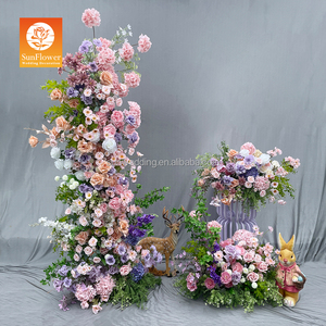 Sunwedding OEM bối cảnh đám cưới Hoa vòm giá thấp vòm đứng với hoa lụa - Product Image 1