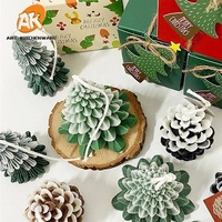 AK 3D-Weihnachtsbaum-Kerzenform Harzform Kreative Herzförmige Handgemachte DIY-Aromakerzen-Silikonform