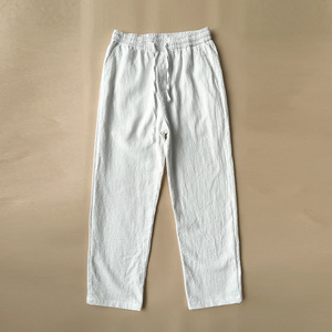 Pantalones Casuales de Lino y Algodón para Hombre de Verano Estilo Chino de Nueve Puntos Cintura Media Estilo Japonés Holgados Rectos de Lino - Product Image 1