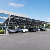 Vente en gros OEM de carport solaire résidentiel en alliage d'aluminium 6005-T5, étanche, double blanc et noir, inclinaison 0-60°, garantie 15 ans