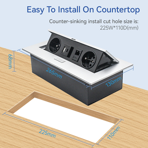 Pop up tầng ổ cắm điện điện ổ cắm mặt đất ổ cắm hộp mở rộng dây với <span class=keywords><strong>USB</strong></span> sạc Mạng kết nối - Product Image 3