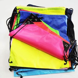 Custom Logo Durable 210D Nylon Pull <b>String</b> Drawstring <b>Bag</b> Draw <b>String</b> Backpack with Single Double Sided Printing - Product Image 1