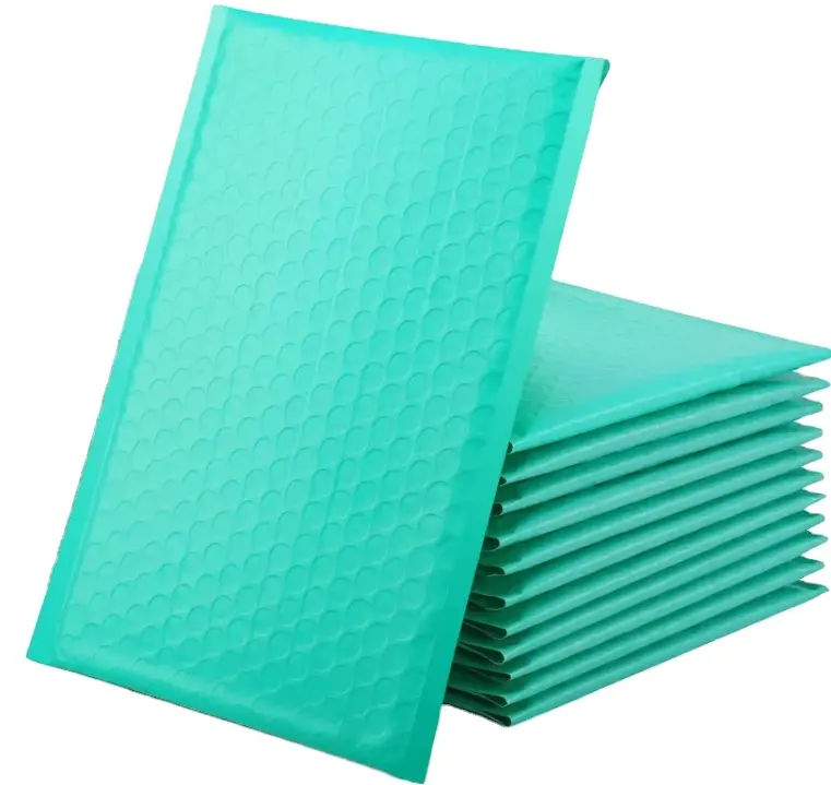 OEM Eco-friendly Reciclar Tamanho Personalizado 6x10 Polegadas Teal Verde Poly Bubble Mailers Amostra Grátis Auto Seal Cinza Acolchoado Envelopes Urdidura