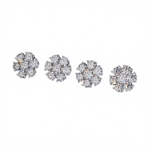 High Quality Fine Jewelry Cluster Iced 925 Sterling <b>Silver</b> Flower VVS Moissanite <b>Stud</b> Earrings GRA - Product Image 4