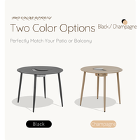 Ensemble de jardin moderne en acier Meiqi, couleur champagne, table et chaises, ensemble de barbecue, résistant aux intempéries, pour jardin, patio, villa, salon