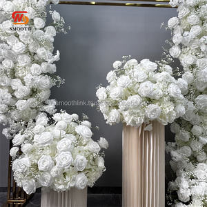 Decoración Floral para Escenario de Boda, Camino de Flores Blancas para Escaleras, Centro de Mesa Floral para Decoración - Product Image 3