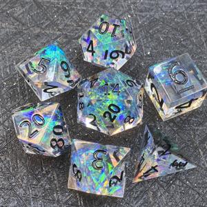 Ensemble de <span class=keywords><strong>d</strong></span>és Dnd à bords tranchants en résine personnalisés D4 D6 D20, <span class=keywords><strong>d</strong></span>és en vrac à cœur liquide, <span class=keywords><strong>d</strong></span>és en résine personnalisés pour jeux de rôle - Product Image 5