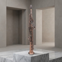 Bb Straight Soprano Saxophone Lacquered Finish Professional Woodwind Brass Musical Instrument Adjustable