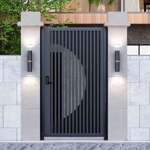 Porte double en fer forgé en alliage d'aluminium, design moderne, <span class=keywords><strong>portail</strong></span> de cour <span class=keywords><strong>pour</strong></span> villa, jardin, maison auto-construite rurale - Chine - Product Image 5