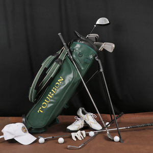 กระเป๋าใส่ไม้กอล์ฟแบบตั้งพื้นหนัง PU สีเขียววินเทจ กระเป๋าเดินทางแบบตั้งพื้นสำหรับกอล์ฟคลาสสิก - Product Image 4