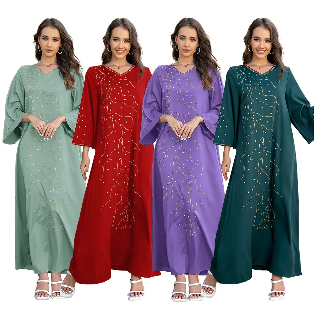 Trung Đông hồi giáo Hot kim cương phiên bản lỏng lẻo Robe DRESS saudi Arabian Muslim abaya