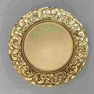 Assiette Principale en Plastique Premium 2022 pour Banquet de Mariage, Motif Européen Nouveau, 13 Pouces, Super Brillante, Commande Minimale 100 Pièces - Product Image 2