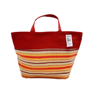 Sac de plage en paille PP à fines rayures 56x37x17cm, sac fourre-tout multicolore pour l'été - Product Image 1