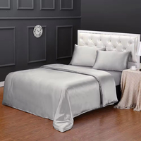 Ensemble de literie en soie satinée de luxe 22 mm, certifié Oeko-tex, soie de mûrier pure, housse de couette, drap plat, taille king