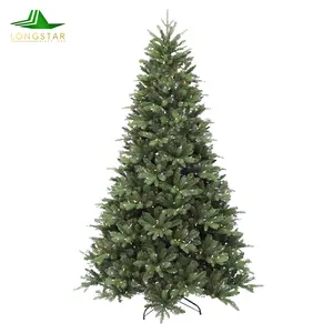 Albero di decorazione dell'albero di natale preilluminato di nuovo stile di lusso da 7 piedi con decorazione natalizia con supporto in metallo