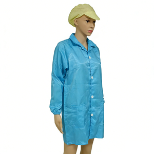 Blouse de laboratoire en polyester blanc entièrement conductrice et antistatique, blouse ESD, robe de protection sans poussière, vêtements de salle blanche - Vente en gros - Product Image 2