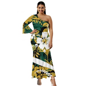 Kunden spezifische polynesische Stammes-Design Damen kleider Samoa Tattoo 6XL Overs ize Mermaid Ballkleid Ballkleid - Product Image 1