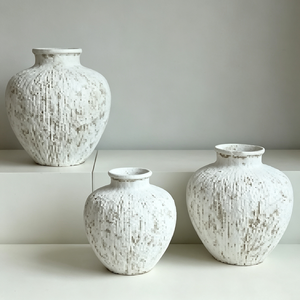Set di <span class=keywords><strong>Vasi</strong></span> <span class=keywords><strong>in</strong></span> Ceramica Nera e Bianca con Scanalature Verticali e Texture Invecchiata, Decorazione Wabi Sabi per Credenza <span class=keywords><strong>in</strong></span> Legno - Product Image 3