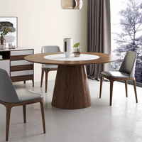 Moderner Massivholz eingelegter Esstisch mit Plattenspieler Minimalisti scher Haushalt Eschenholz Großer runder Esstisch PJ2425