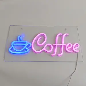 Dropshipping Manufacturer Supply Custom Shop Advertising Wall Art Letter Light Led Coffee Neon Sign For Coffee