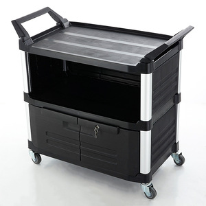 Hotel Service Cart Plastic 104x51x95cm 4 Swivel Caster Multipurpose Trolley For Hotel Cleaning Food Transport - Product Image 2