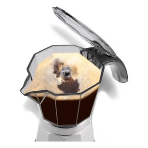 Cafetera Moderna Automática de Goteo de 450W, 4 Tazas, Acero Inoxidable, Tipo Moka, ALICIA Emkp42B Plus, Gris y Negro, para el Hogar - Product Image 4