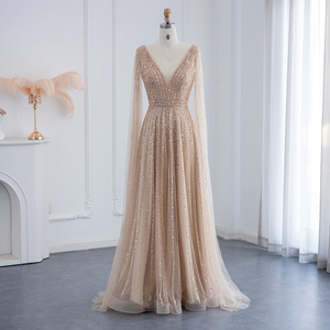 Jancember LSCZ100 Princes Organza smerlata come abito <span class=keywords><strong>da</strong></span> <span class=keywords><strong>sera</strong></span> a maniche lunghe <span class=keywords><strong>da</strong></span> pavimento - Product Image 4