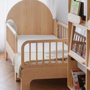 Fonte palazzo nordamericano legno di ciliegio in legno massello letto per bambini moderno estendibile letto singolo Splicing Guardrail letto - Product Image 2