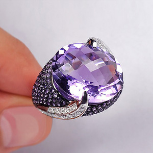 Anillo morado clásico para mujer, estilo europeo, joyería elegante para el dedo, regalo para fiesta o cita diaria - Product Image 3