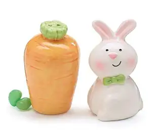 Saladier et poivrière en céramique en forme de <span class=keywords><strong>lapin</strong></span> adorable pour Pâques, pot à épices animal - Product Image 1