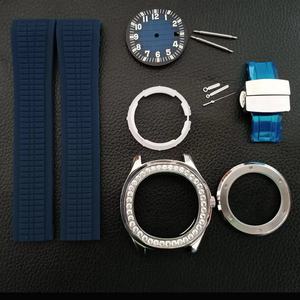 Accesorios para Relojes OEM ODM, Caja de Acero Inoxidable 316 con Incrustaciones de Diamantes, Diámetro de la Esfera de 46 mm, Juego de Correa de Goma - Product Image 2