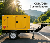 Generator Diesel 30-50kW yang Dipasang di Trailer, Genset Mobile yang Dapat Diderek untuk Pemeliharaan Jalan, Pembangunan, dan Pembangkit Listrik yang Dapat Diderek