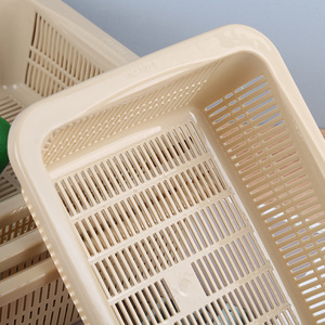 Cesta de Plástico Rectangular Apilable con Forma Cuadrada para Frutas y Verduras, Escurridor en Rosa, Caqui, Verde y Azul - Product Image 2