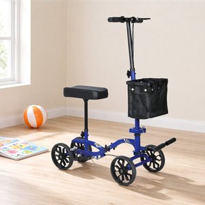 Trottinette pliable Fuyi bleue 9007FA avec siège et panier pour l'aide à la mobilité des personnes âgées - Product Image 1