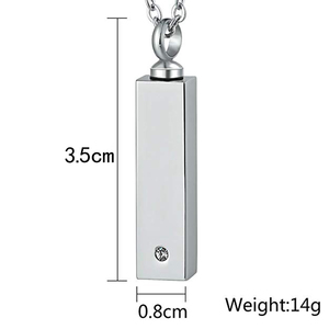 12 color piedra cristal cremación urna joyería <span class=keywords><strong>Bar</strong></span> Cubo de Memorial de alas de Ángel colgante de collar de regalo (plata) - Product Image 2