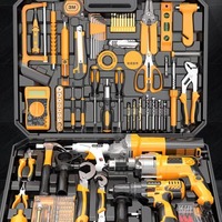 Ensemble d'outils multifonctionnels sans fil Haojin Wanhui : perceuse électrique et multimètre avec mallette rigide - Outils manuels pour réparations domestiques
