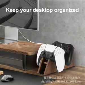 Estante de almacenamiento de madera creativo transfronterizo, estante de exhibición y almacenamiento para mandos de juegos de escritorio para el hogar, estante de madera maciza para mandos de juegos - Product Image 4