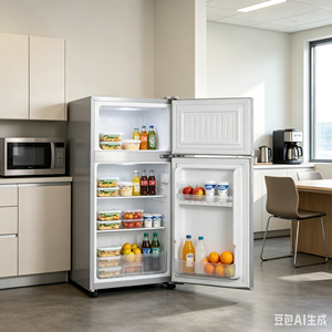 Refrigerador Pequeño de 80L con Doble Puerta y Congelador Superior, <span class=keywords><strong>Mini</strong></span> Refrigerador para Dormitorio, Apartamento u Hotel - Product Image 6