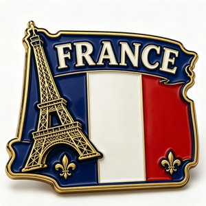 Pin Metálico de la Torre Eiffel de Francia, Chapado en Oro, Forma Irregular, Esmalte Duro, Aleación de Zinc, Insignia de Recuerdo - Product Image 1