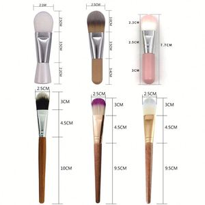 Pinceau applicateur de masque en bois d'hévéa, grand pinceau à manche en bambou pour salon de beauté, brosse à fibres naturelles, un emballage - Product Image 6
