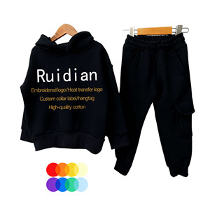 Ensemble Survêtement Bébé <span class=keywords><strong>Garçon</strong></span> de Haute Qualité à Manches Longues – Vêtements Solides et Amples en Polaire pour Tout-Petit - Product Image 3