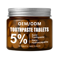 OEM ODM 62 Comprimés de dentifrice solide 5% Nano-Hydroxyapatite pour dents sensibles, blanchissant, saveur menthe