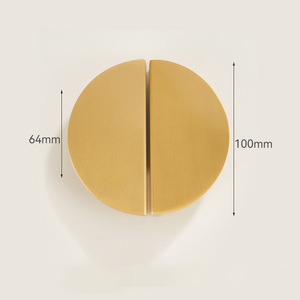 Furniture Hardware Solid Brass Half Moon Handle Cabinet Kitchen Drawer <strong>Door</strong> Pulls <strong>Knob</strong> - Product Image 1