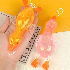 Jouet Squishy Mini Canard Kawaii, Jouet Animal Extensible en Cristal Doux pour Enfants, Jouets à Presser en TPR avec Paillettes - Product Image 2