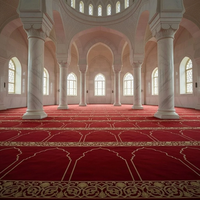 Tapis de mosquée fabriqués à la machine, résistants à la décoloration pendant 20-30 ans, 100% nylon, confortables, tapis de mosquée du mur au mur