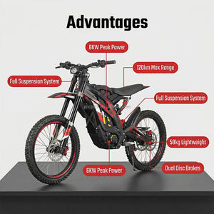 <span class=keywords><strong>Moto</strong></span> électrique tout-terrain pour adultes 72V 3000W/6000W, vitesse élevée 80 km/h, avec <span class=keywords><strong>batterie</strong></span> au lithium amovible - Product Image 2